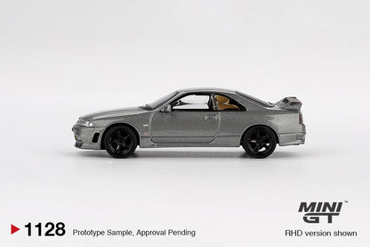 Mini GT #1128 - NISSAN Skyline GT-R, Dark Metal Gray (NISMO BCNR33 CRS Version) | 1:64