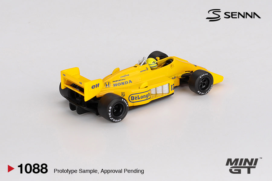 Mini GT #1088 - Lotus 99T #12 Ayrton Senna 1987 Monaco Grand Prix Winner | 1:64