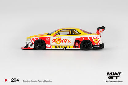 Mini GT #1204 - Nissan LB-ER34 Super Silhouette SKYLINE, Suppaiman Okinawa | 1:64