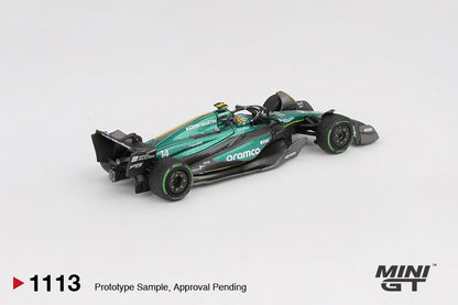 Mini GT #1113 - Aston Martin AMR24 #14 Fernando Alonso Canadian GP 2024 | 1:64