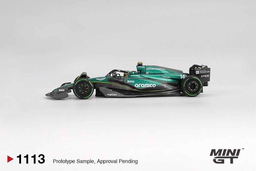Mini GT #1113 - Aston Martin AMR24 #14 Fernando Alonso Canadian GP 2024 | 1:64