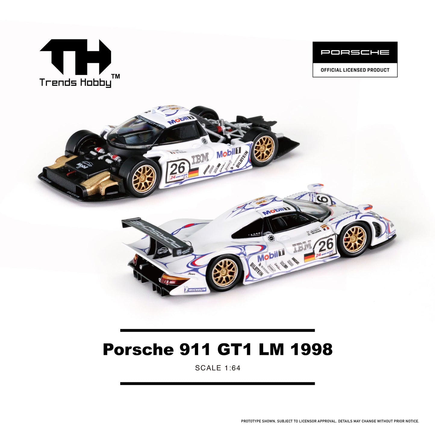 Trends Hobby - Porsche 911 GT1 LM 1998 "Le Mans 24 Hrs. Endurance Race Champion" | 1:64