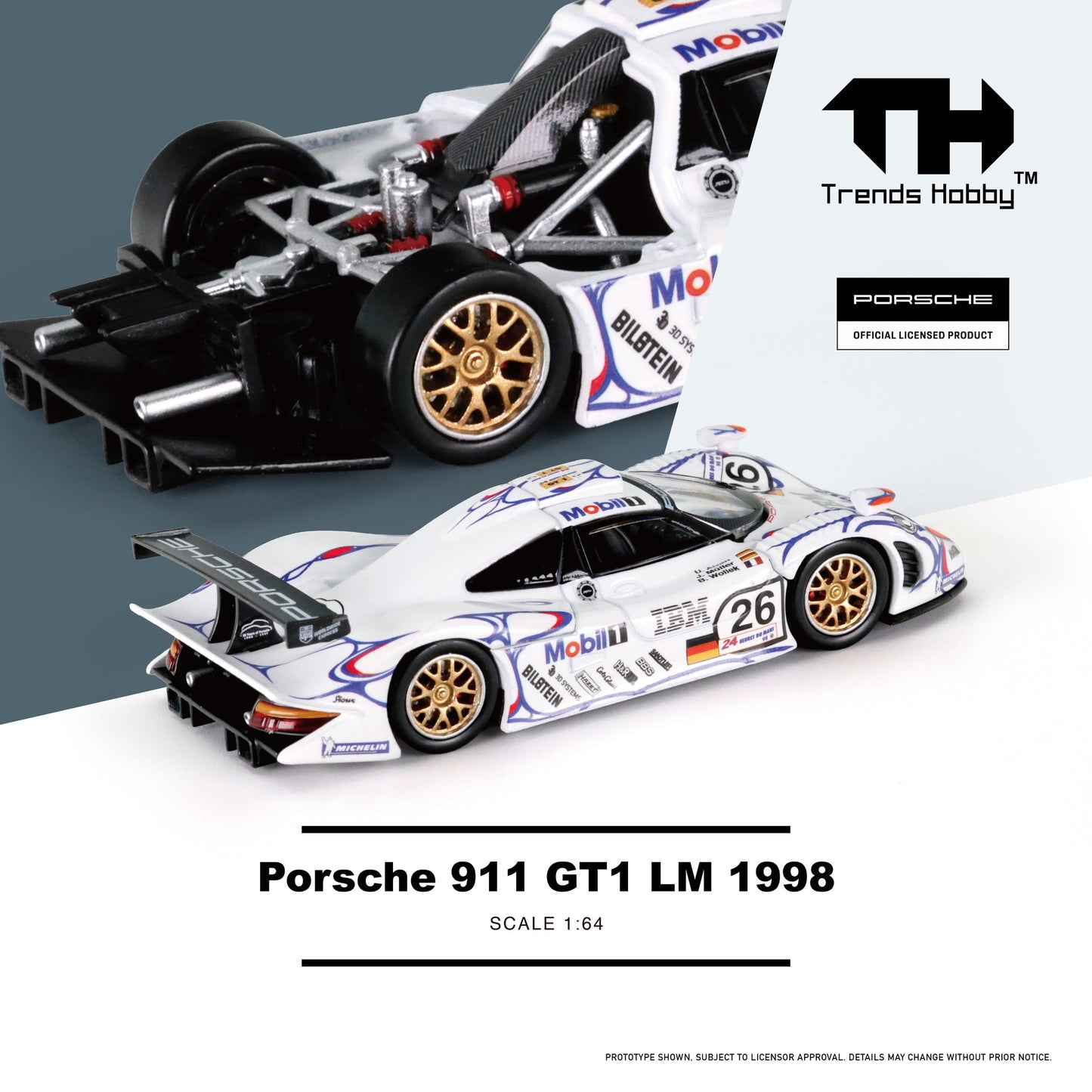 Trends Hobby - Porsche 911 GT1 LM 1998 "Le Mans 24 Hrs. Endurance Race Champion" | 1:64