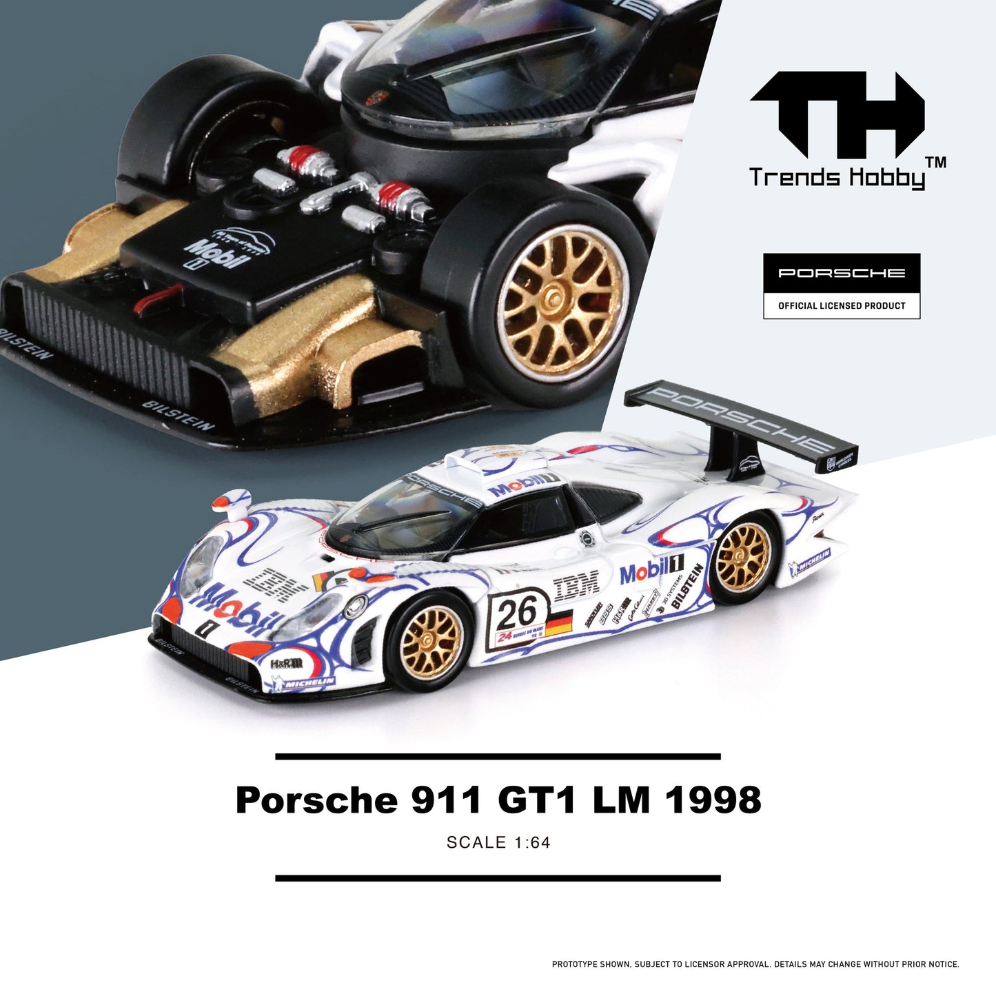 Trends Hobby - Porsche 911 GT1 LM 1998 "Le Mans 24 Hrs. Endurance Race Champion" | 1:64