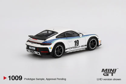 Mini GT #1009 - Porsche 911 (992) Dakar Rally Design Package 74, white | 1:64