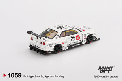 Mini GT #1059 - Nissan LB-ER34 Super Silhouette ATHLETE/COLLET, white | 1:64