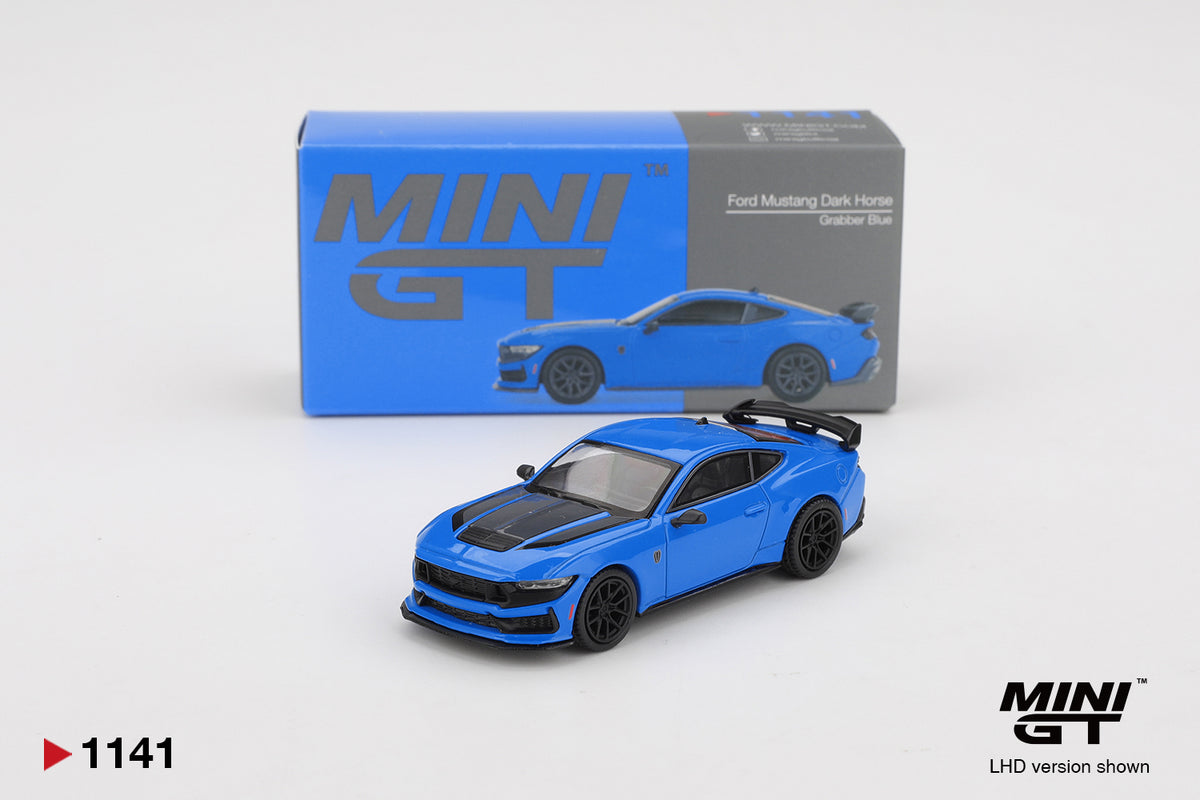 Mini GT #1141 - Ford Mustang Dark Horse 2024, Grabber Blue | 1:64