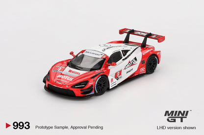 Mini GT #993 - McLaren 720S GT3 EVO *Pfaff* Motorsports Laguna Seca, white/red | 1:64