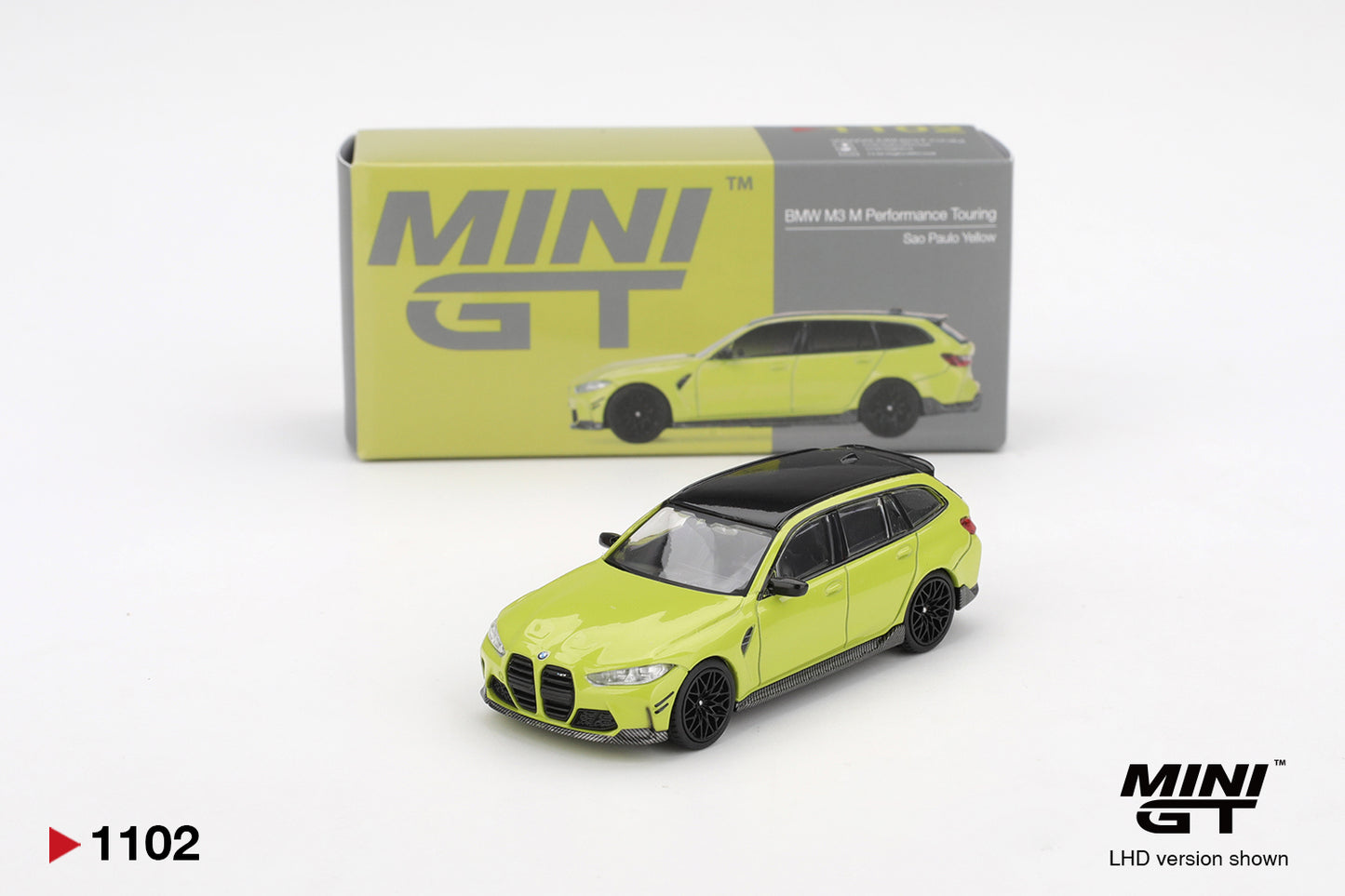 Mini GT #1102 - BMW M3 M Performance Touring, Sao Paulo Yellow | 1:64