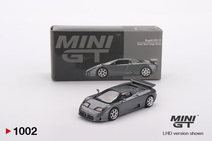 Mini GT #1002 - Bugatti EB110 Super Sport, grigio scuro | 1:64