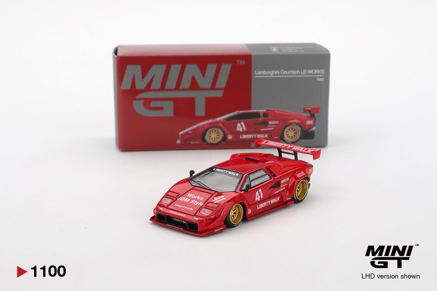 Mini GT #1100 - Lamborghini Countach LB-WORKS, Red | 1:64