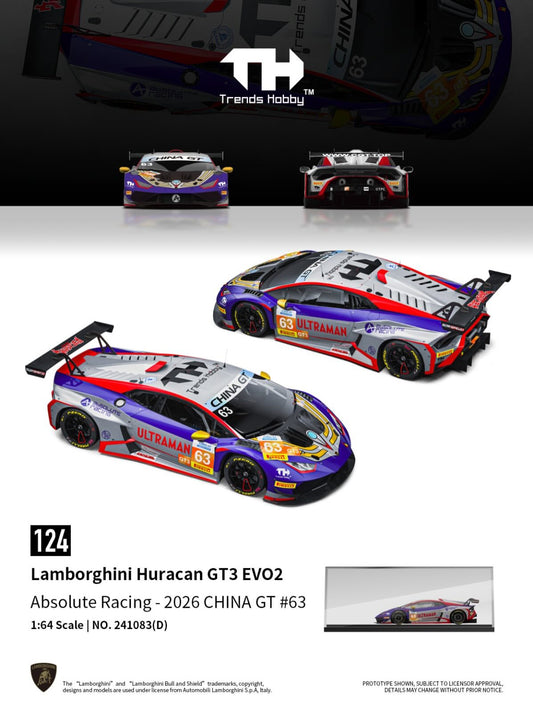 Trends Hobby - Lamborghini Huracan GT3 EVO2 #63, Absolute Racing 2026 China GT | 1:64