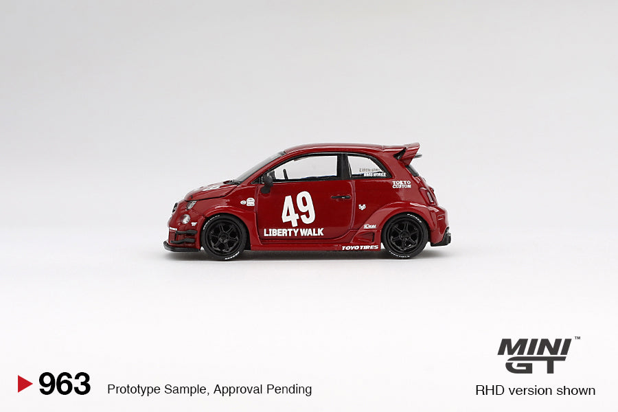 Mini GT #963 - Fiat Abarth 595 LB-Works X, Abas Works rot | 1:64
