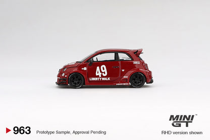 Mini GT #963 - Fiat Abarth 595 LB-Works X, Abas Works rot | 1:64