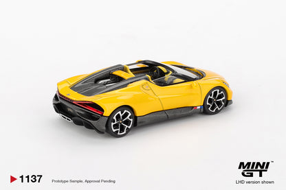 Mini GT #1137 - Bugatti W16 Mistral, Yellow | 1:64