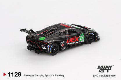 Mini GT #1129 -Lamborghini Huracán GT3 EVO2 #45 No. 45 DEX Imaging  2024 IMSA Daytona 24 Hrs | 1:64
