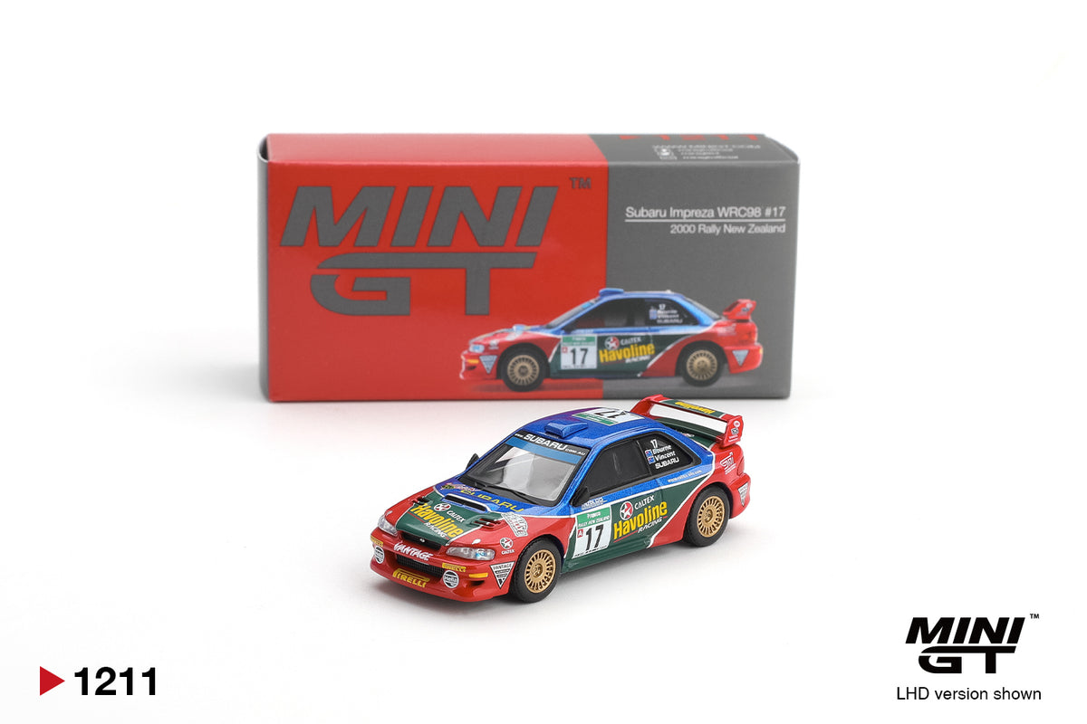 Mini GT #1211 - Subaru Impreza WRC98 #17 2000 Rally New Zealand | 1:64