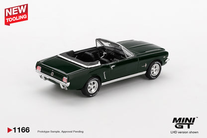 Mini GT #1166 - Ford Mustang Convertible 1964, Highland Green | 1:64