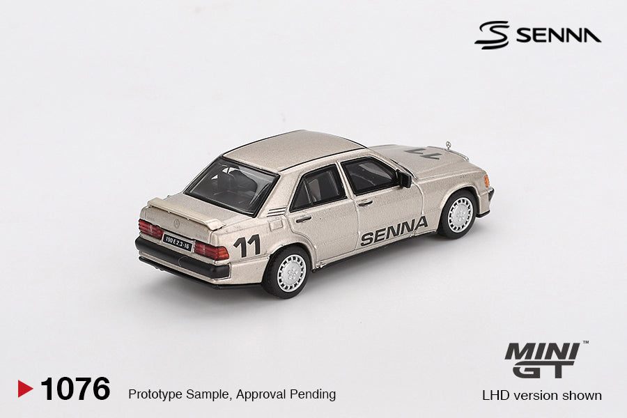 Mini GT #1076 - Mercedes-Benz 190 E 2.3-16 #11 Ayrton Senna 1984 Nürburgring Race of Champions w/ Figure | 1:64