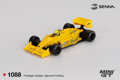 Mini GT #1088 - Lotus 99T #12 Ayrton Senna 1987 Monaco Grand Prix Winner | 1:64