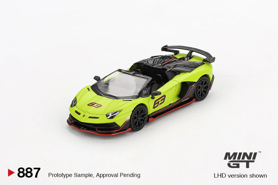Mini GT #887 - Lamborghini Aventador SVJ 63 Roadster grün/gelb | 1:64