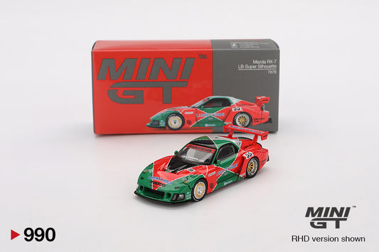 Mini GT #990 - Mazda RX7 (FD3S) LB-Super Silhouette 787B TAS, grün/rot | 1:64