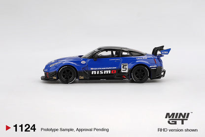Mini GT #1124 - Nissan GTR R35 LB-Silhouette Works GT, blue | 1:64