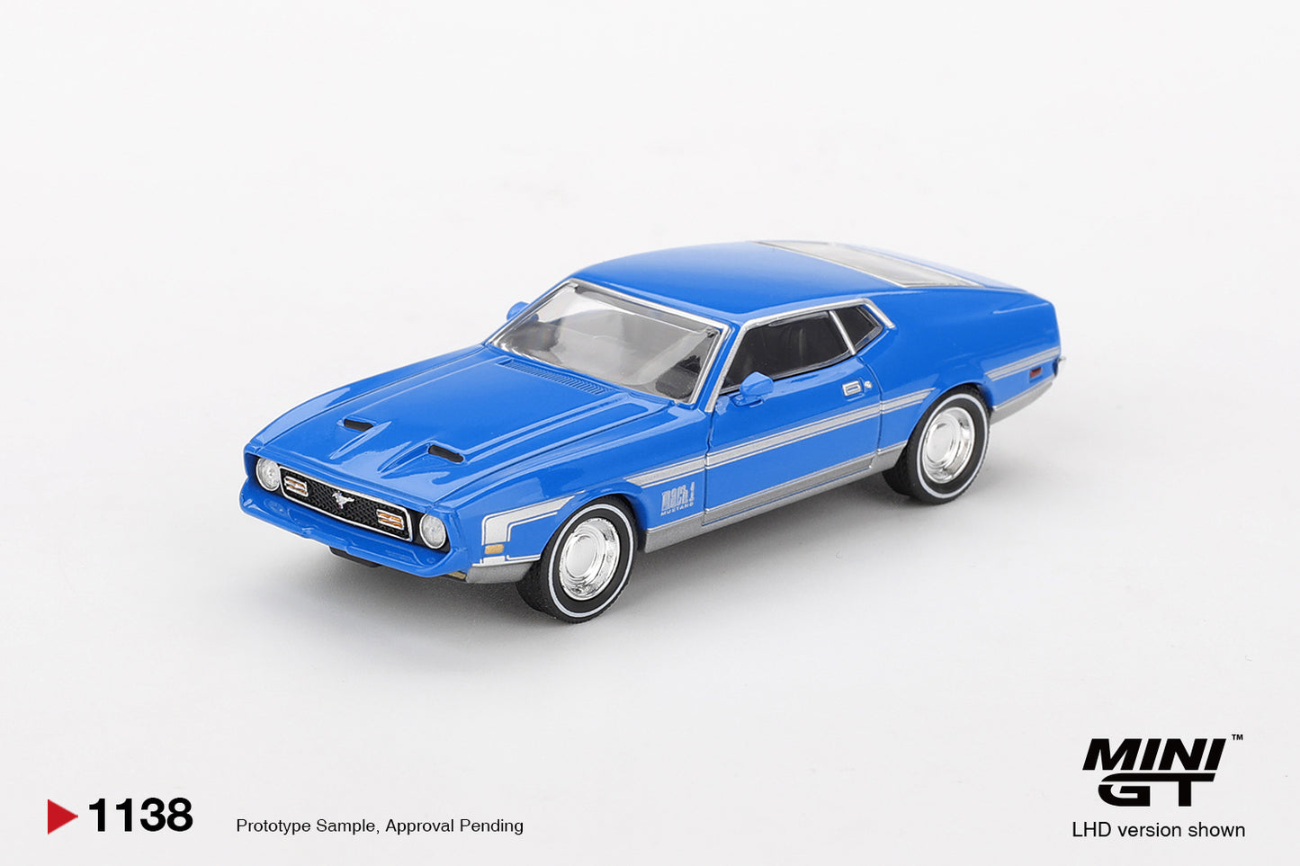 Mini GT #1138 - Ford Mustang Mach 1, Grabber Blue | 1:64