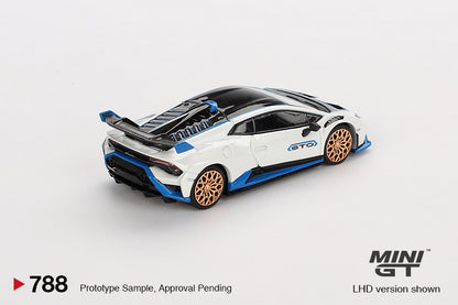 Mini GT #788 - Lamborghini Huracan STO, weiß/blau | 1:64
