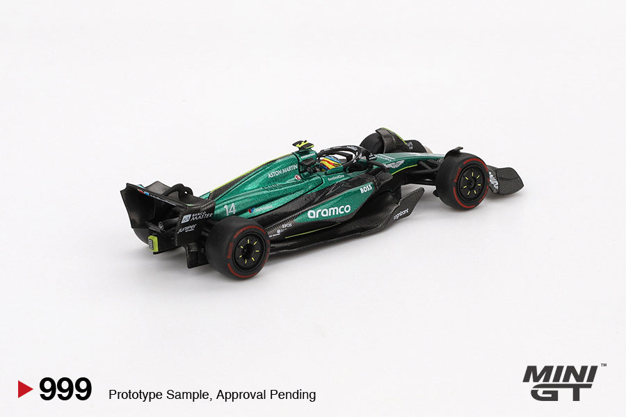 Mini GT #999 - Aston Martin AMR24 #14 Fernando Alonso Bahrain GP 2024, green | 1:64