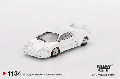 Mini GT #1134 - Lamborghini Countach 25th Anniversary, White | 1:64