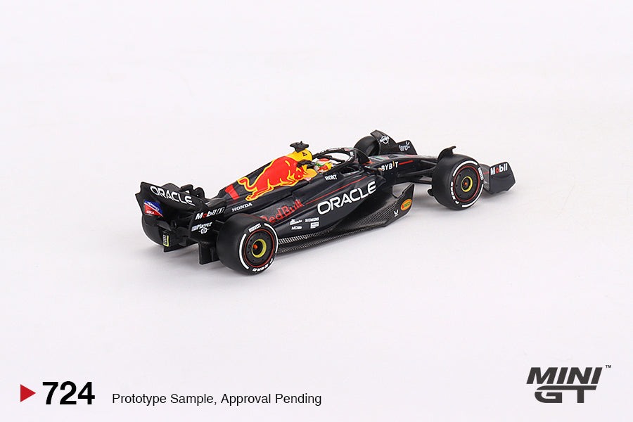 Mini GT #724 - Oracle Red Bull Racing RB19 #1  Max Verstappen  2023 F1  2023 Bahrain GP Winner | 1:64