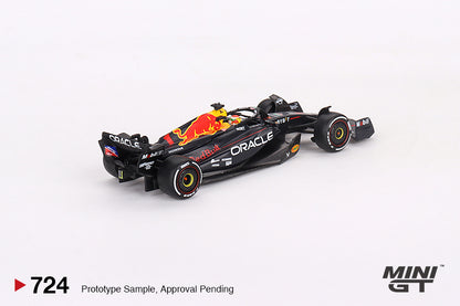 Mini GT #724 - Oracle Red Bull Racing RB19 #1  Max Verstappen  2023 F1  2023 Bahrain GP Winner | 1:64