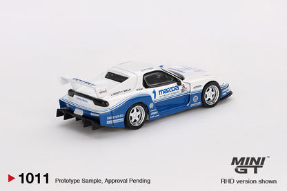 Mini GT #1011 - Mazda RX7 (FD3S) LB-Super Silhouette IMSA, weiß/blau | 1:64