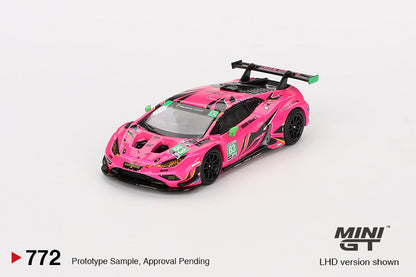 Mini GT #772 - Lamborghini Huracán GT3 EVO2 #83 Iron Dames 2023 IMSA Daytona 24 Hrs | 1:64