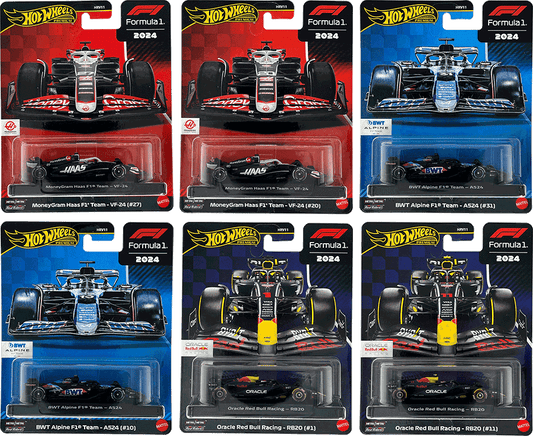 Hot Wheels Premium F1 2024 Set: Red Bull, Haas & Alpine: Verstappen, Hülkenberg & Co. | 1:64