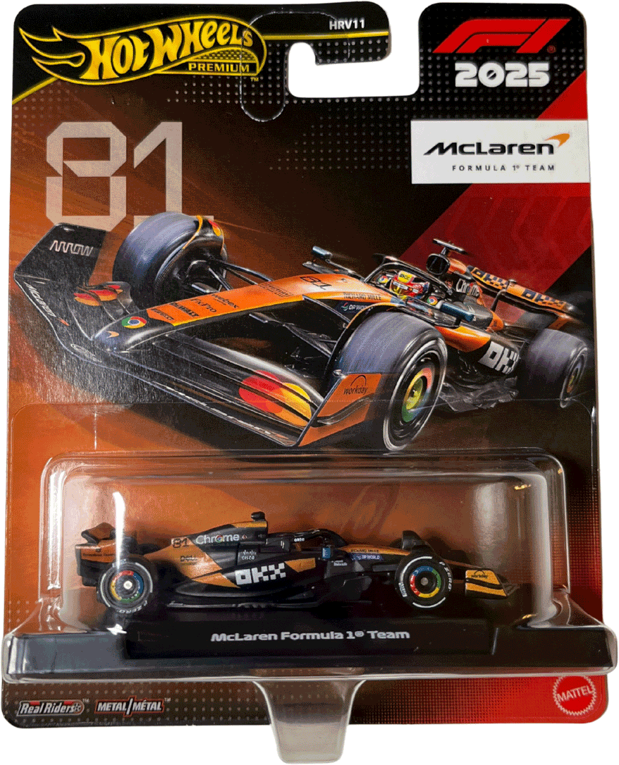 Hot Wheels Premium F1 2025 Oscar Piastri McLaren Formula 1 Team #81 | 1:64