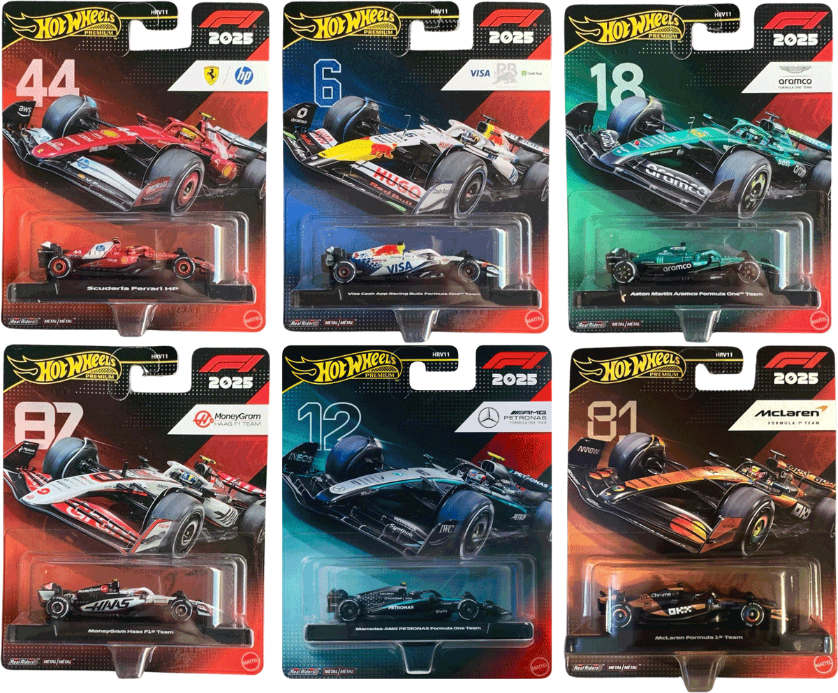 Hot Wheels 2026 Formel 1 F1 Set: 6 Fahrzeuge inkl. Ferrari Lewis Hamilton | 1:64