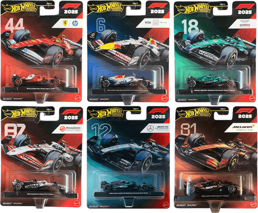 Hot Wheels 2026 Formel 1 F1 Set: 6 Fahrzeuge inkl. Ferrari Lewis Hamilton | 1:64