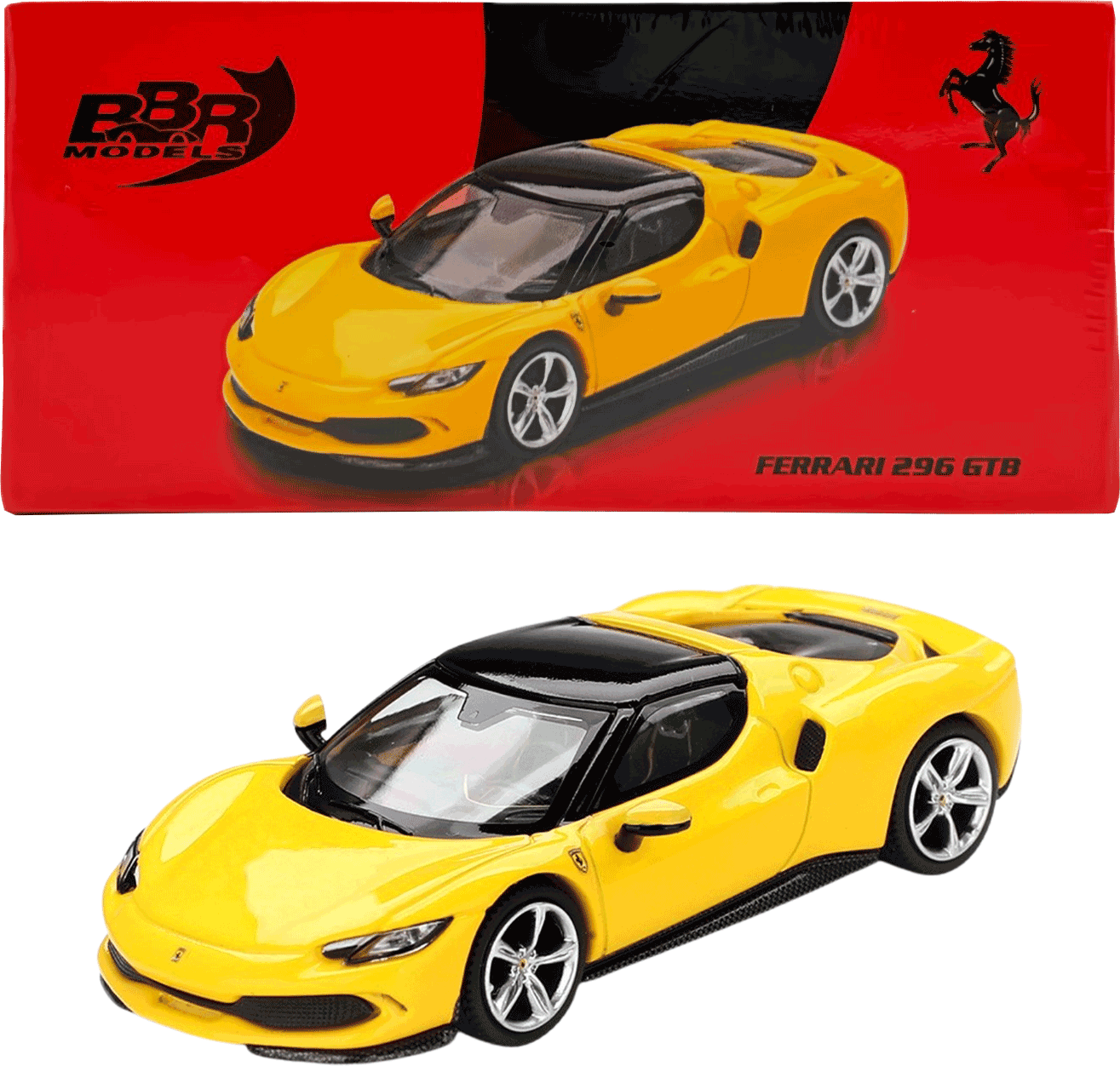 BBR Models - Mini GT: Ferrari 296 GTB, Giallo Modena | 1:64