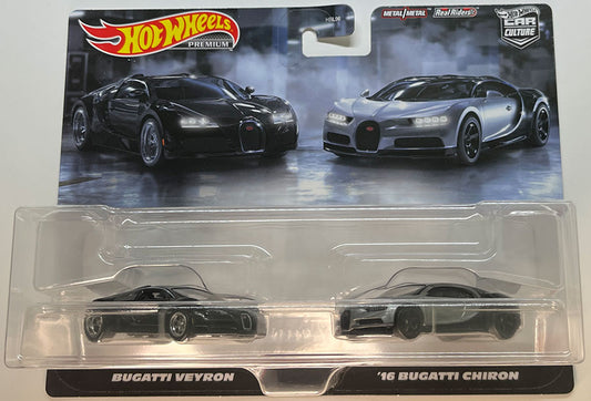 Hot Wheels 2-Pack Bugatti Veyron & '16 Bugatti Chiron | 1:64