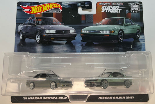 Hot Wheels 2-Pack '91 Nissan Sentra SE-R & Nissan Silvia S13 | 1:64