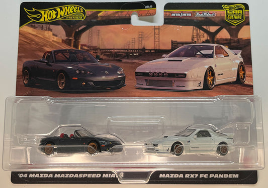 Hot Wheels 2-Pack Mazda Mazdaspeed Miata & Mazda RX7 FC Pandem | 1:64