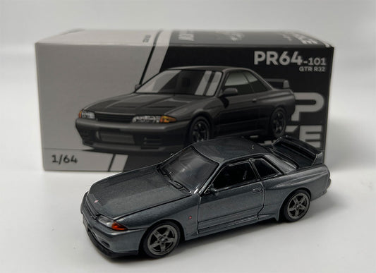 Pop Race - Nissan Skyline GT-R R32, Gun Grey Metallic | 1:64