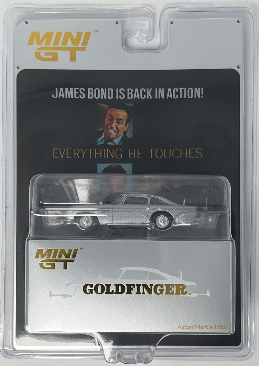Mini GT #900-007E - 1965 Aston Martin DB5 Goldfinger English Blister | 1:64