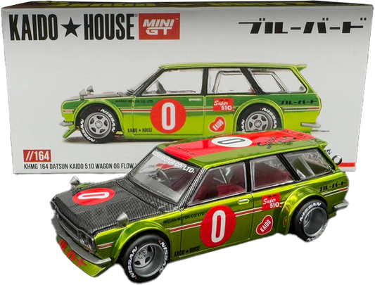 Kaido House - Mini GT: Datsun Kaido 510 Wagon OG, Flo yellow (KHMG164) | 1:64
