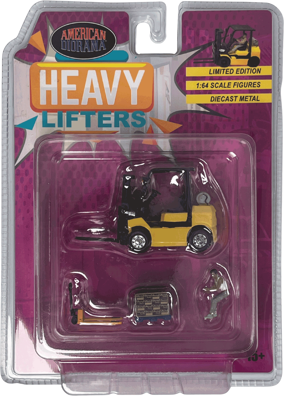 American Diorama Heavy Lifters inkl. Gabelstapler und Hubwagen | 1:64
