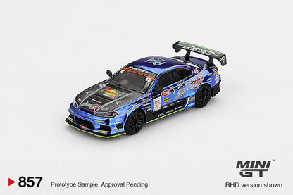 Mini GT #857 - Nissan Silvia S15 #70, D-MAX Racing D1 Grand Prix 2023, blau | 1:64