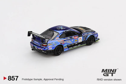 Mini GT #857 - Nissan Silvia S15 #70, D-MAX Racing D1 Grand Prix 2023, blau | 1:64