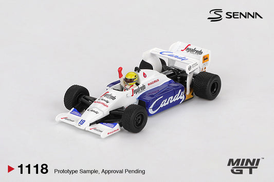 Mini GT #1118 - Toleman TG184 #19 Ayrton Senna 1984 Monaco Grand Prix 2nd Place | 1:64